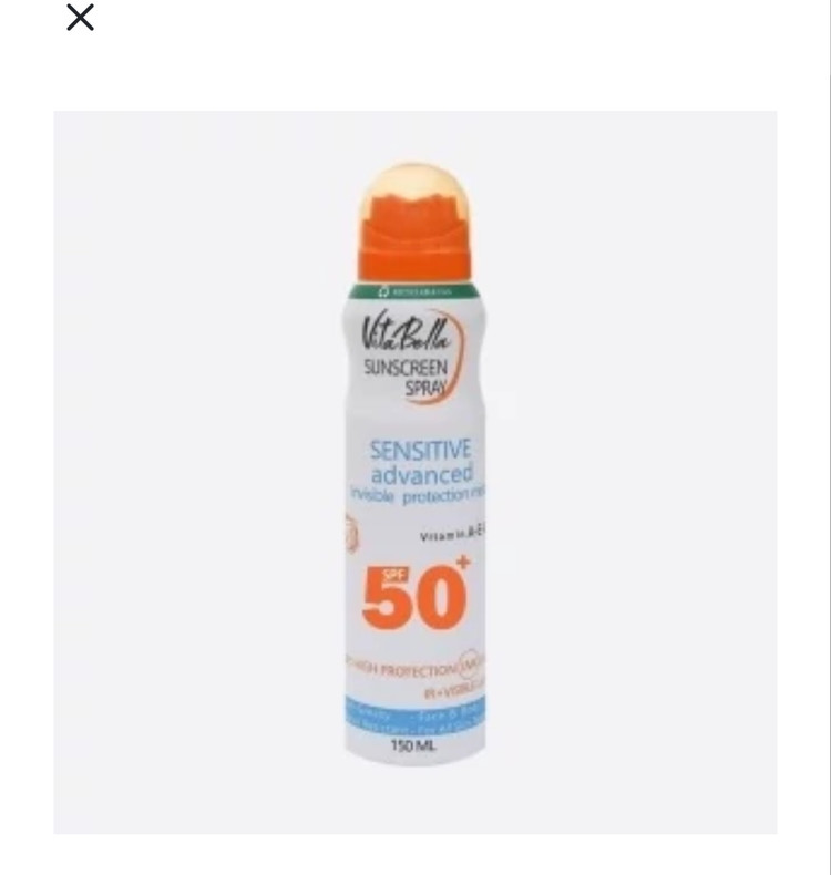 اسپری ضد آفتاب Spf50 بی رنگ ویتابلا